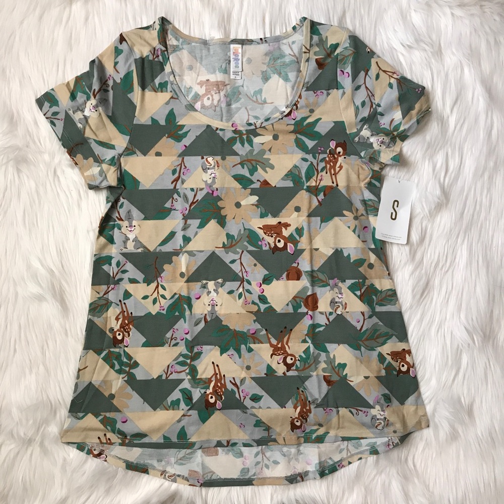 LuLaRoe Classic T Bambi Thumper Green/Beige
