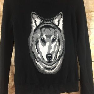 Forever 21 Black Wolf Sweater Small