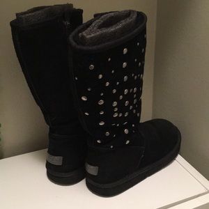 Ugg studded black tall boots