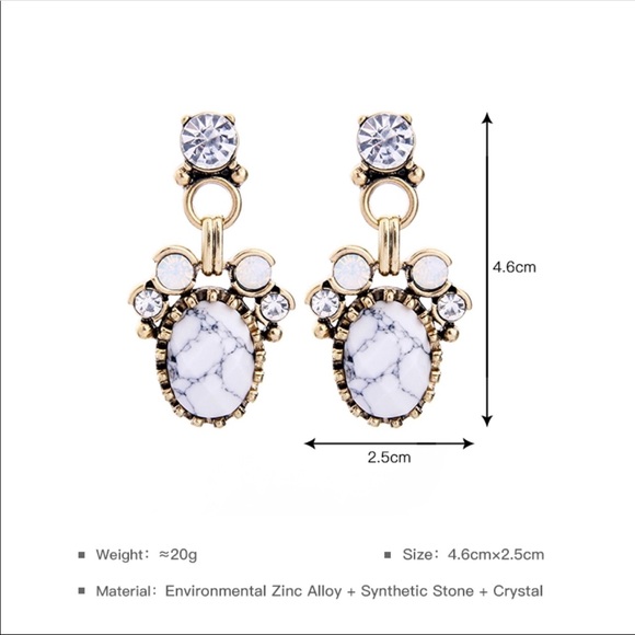 Faux marble Earrings - Picture 3 of 6