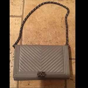 Chanel Lambskin Chevron Wallet on Chain
