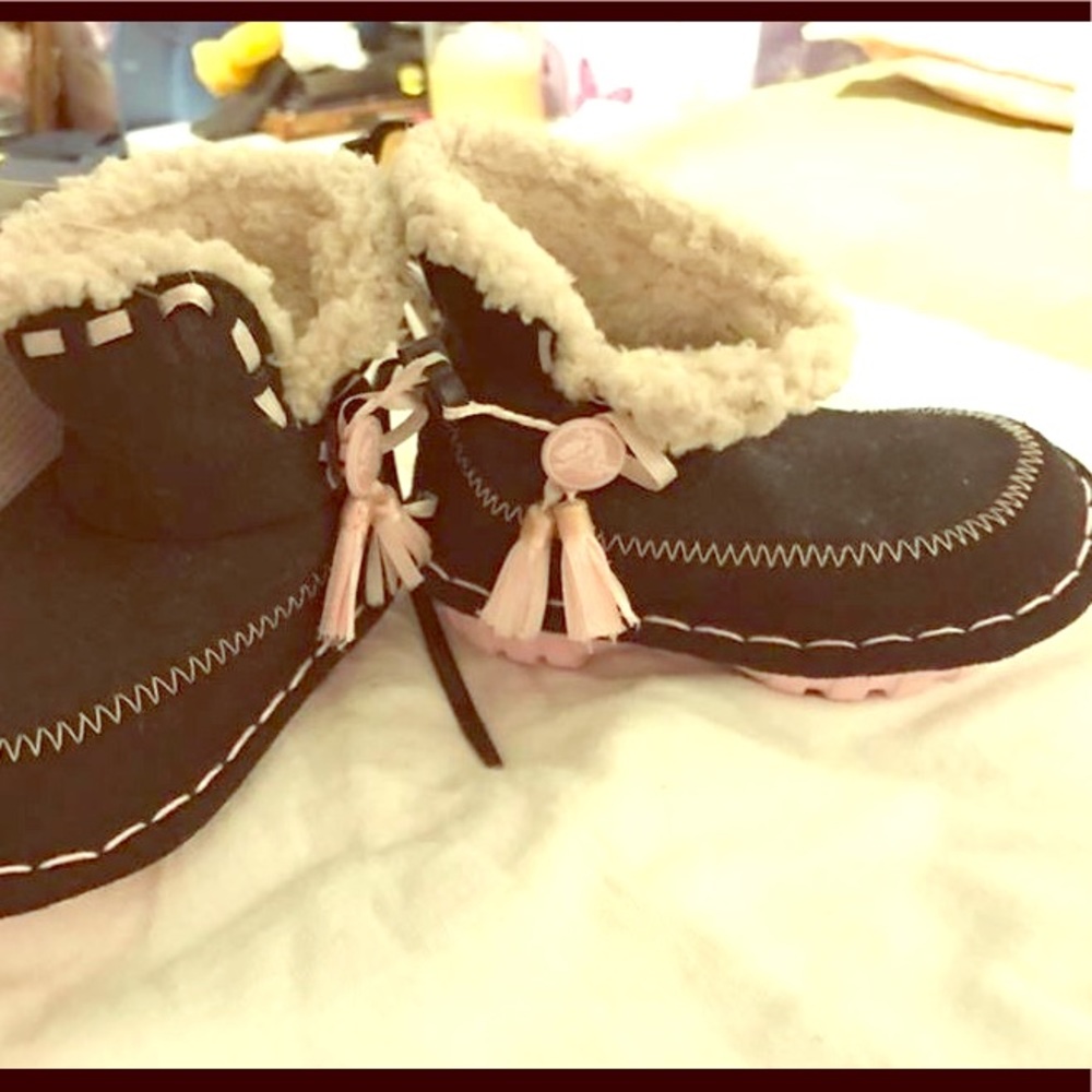 Suede Croc Booties with Fur