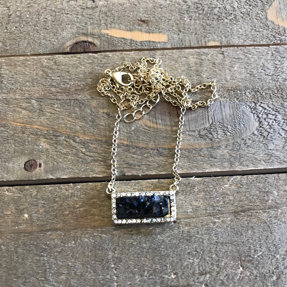 Handmade Gold and Black Druzzy Necklace - Picture 1 of 1