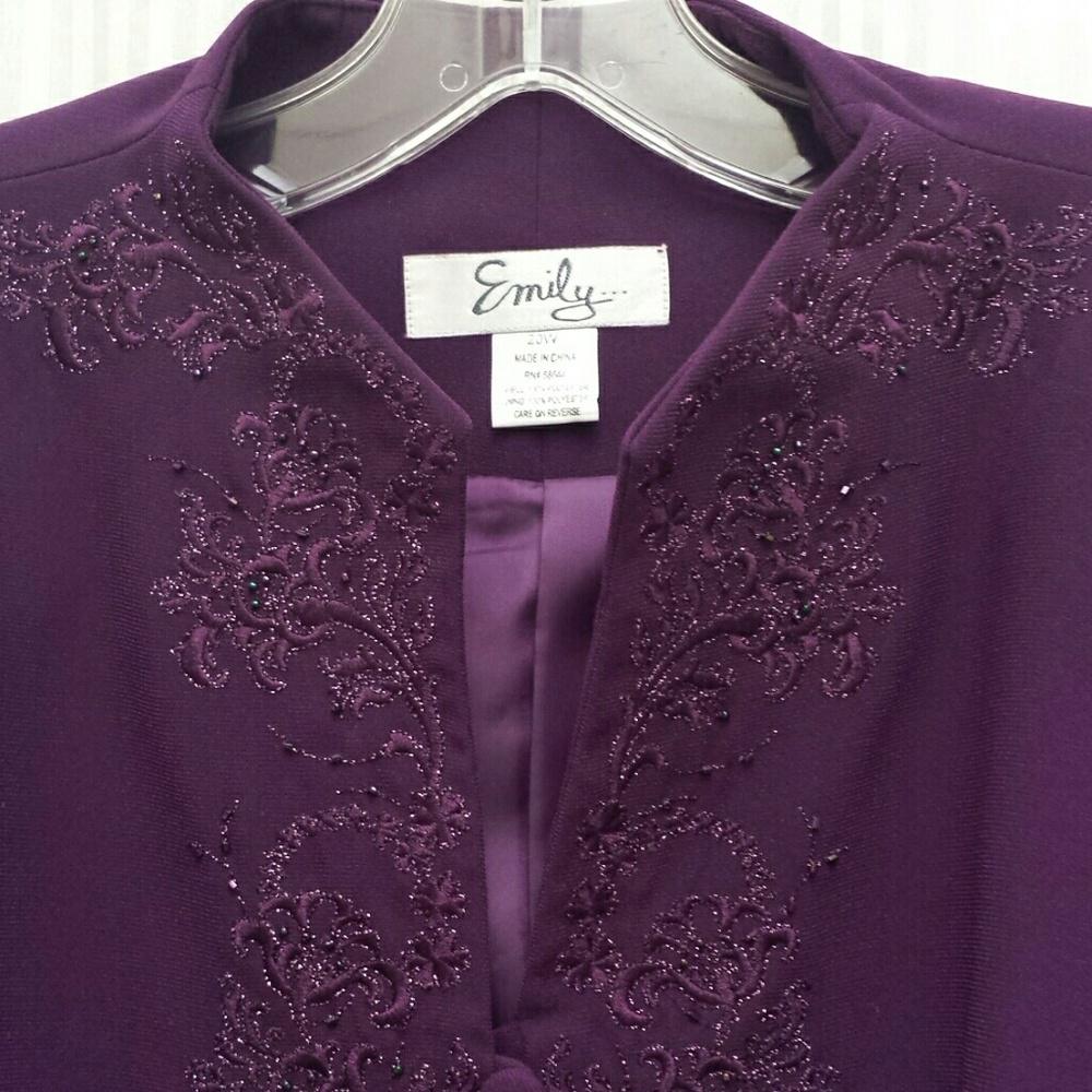 Embroidered purple suit jacket - Picture 3 of 4