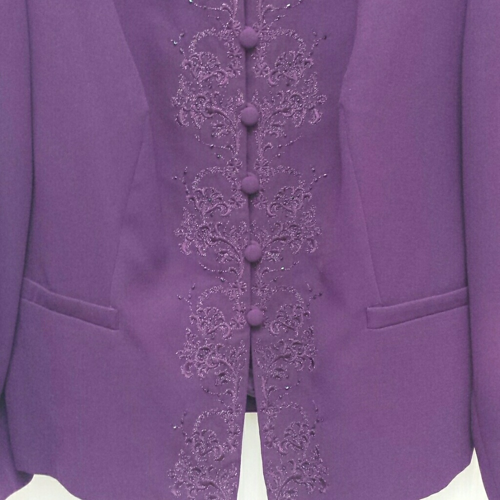 Embroidered purple suit jacket - Picture 4 of 4