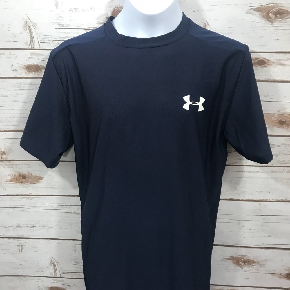 Boys UNDER ARMOUR blue short sleeve Sz L Loose Fit