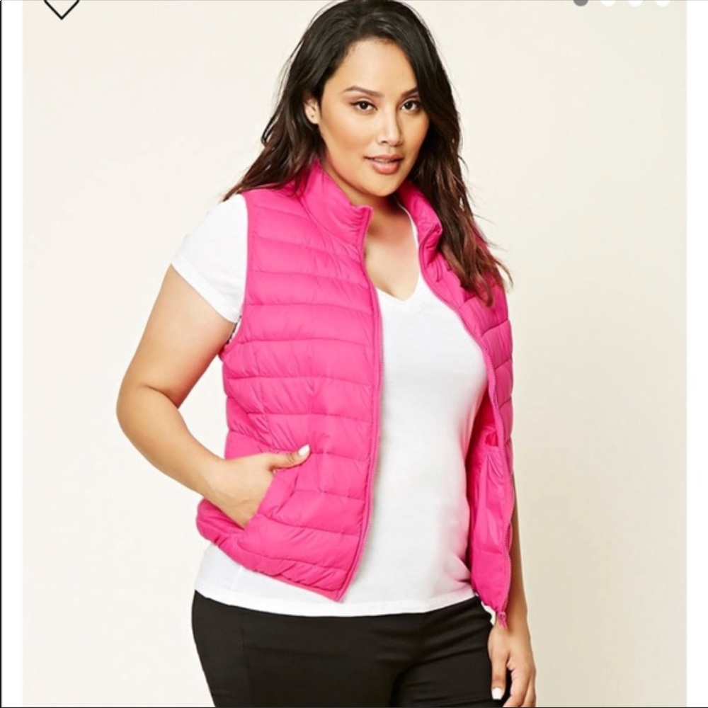Pink puffer vest