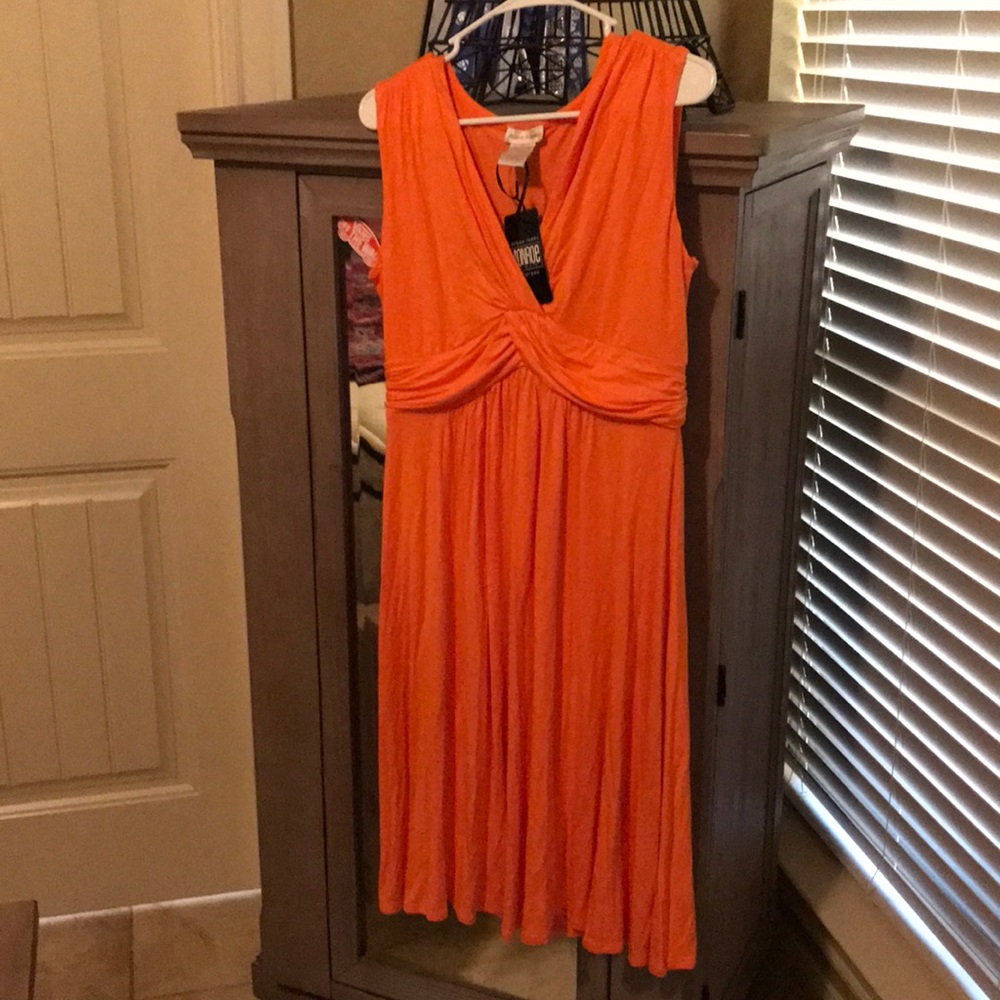 Monroe and Main Orange sleeveless dress