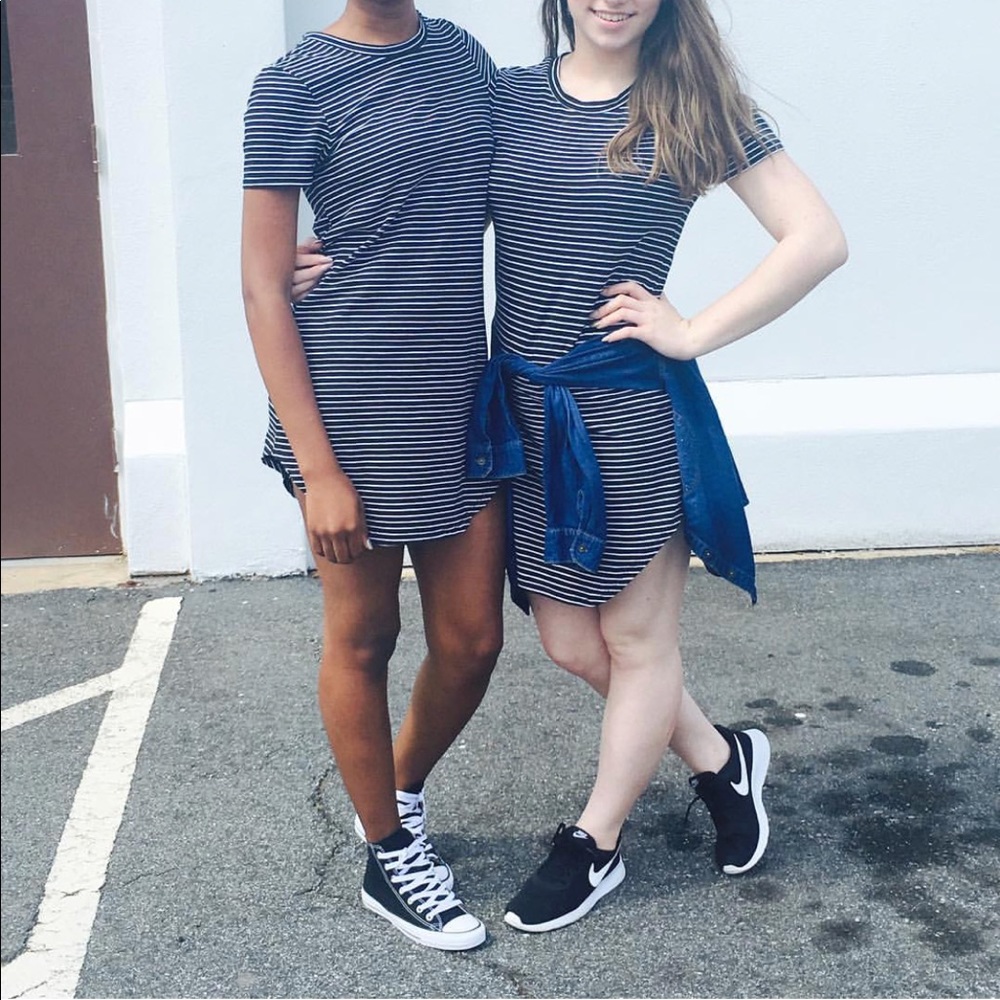 Stripped T-shirt dress