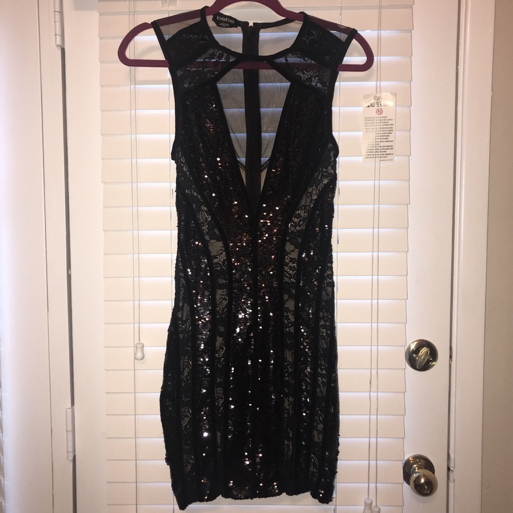 XS | Bebe Sequin/ Lace dress