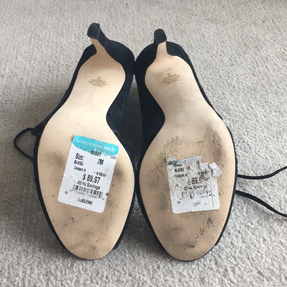 “Peek-a-boo Snowflake” Suede Stiletto Booties - Picture 4 of 5