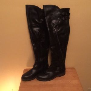 Bamboo faux leather boots size 8 1/2. OTK zip up