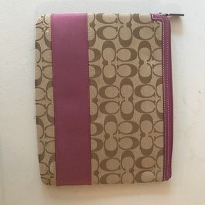 Coach pouch (meant for iPad) Brown and magenta