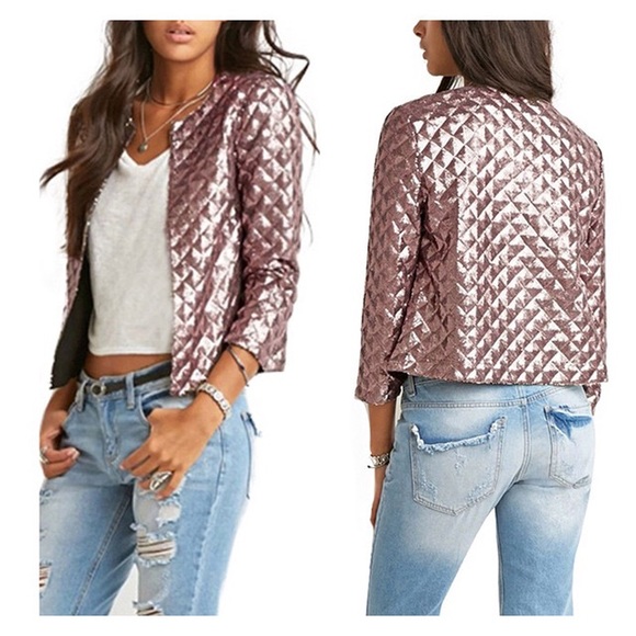 💙Rose gold quilted jacket💙 - Picture 2 of 2