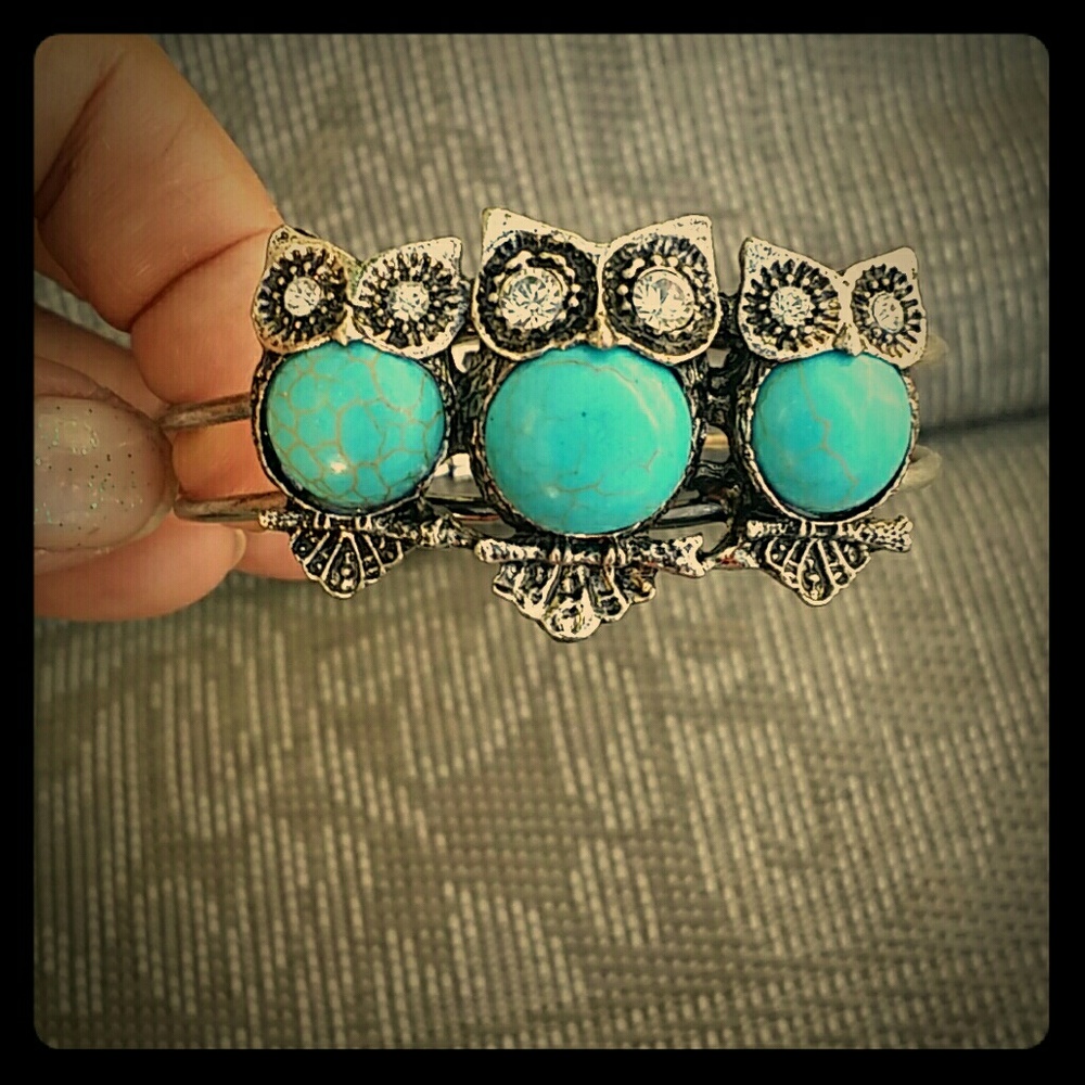 Turquoise owl bracelet