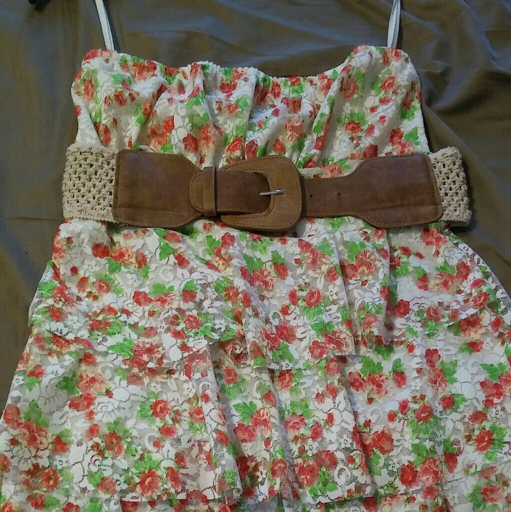 Strapless ruffle front top