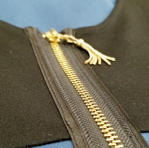 JCouture Sheath  Dress with Gold Zipper β’ Stretchy - Picture 5 of 7