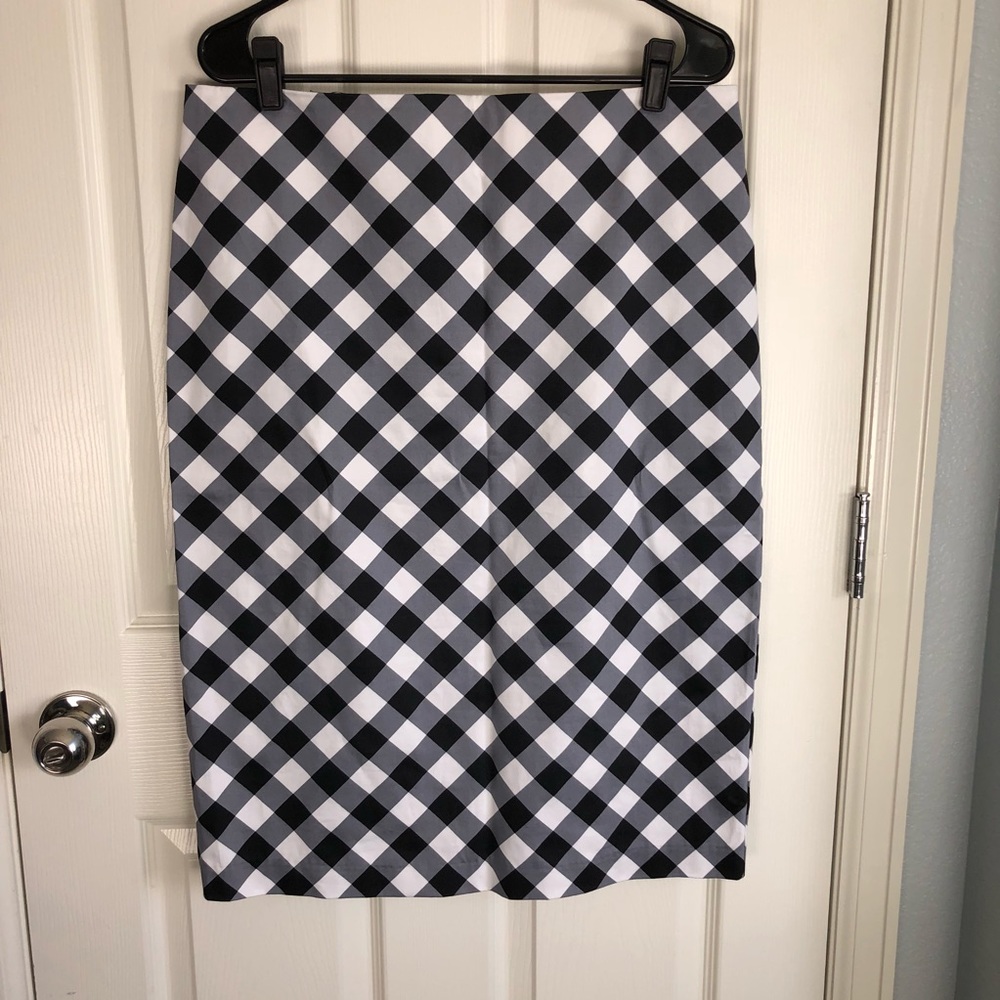 New York & Co Black & White Gingham Pencil Skirt