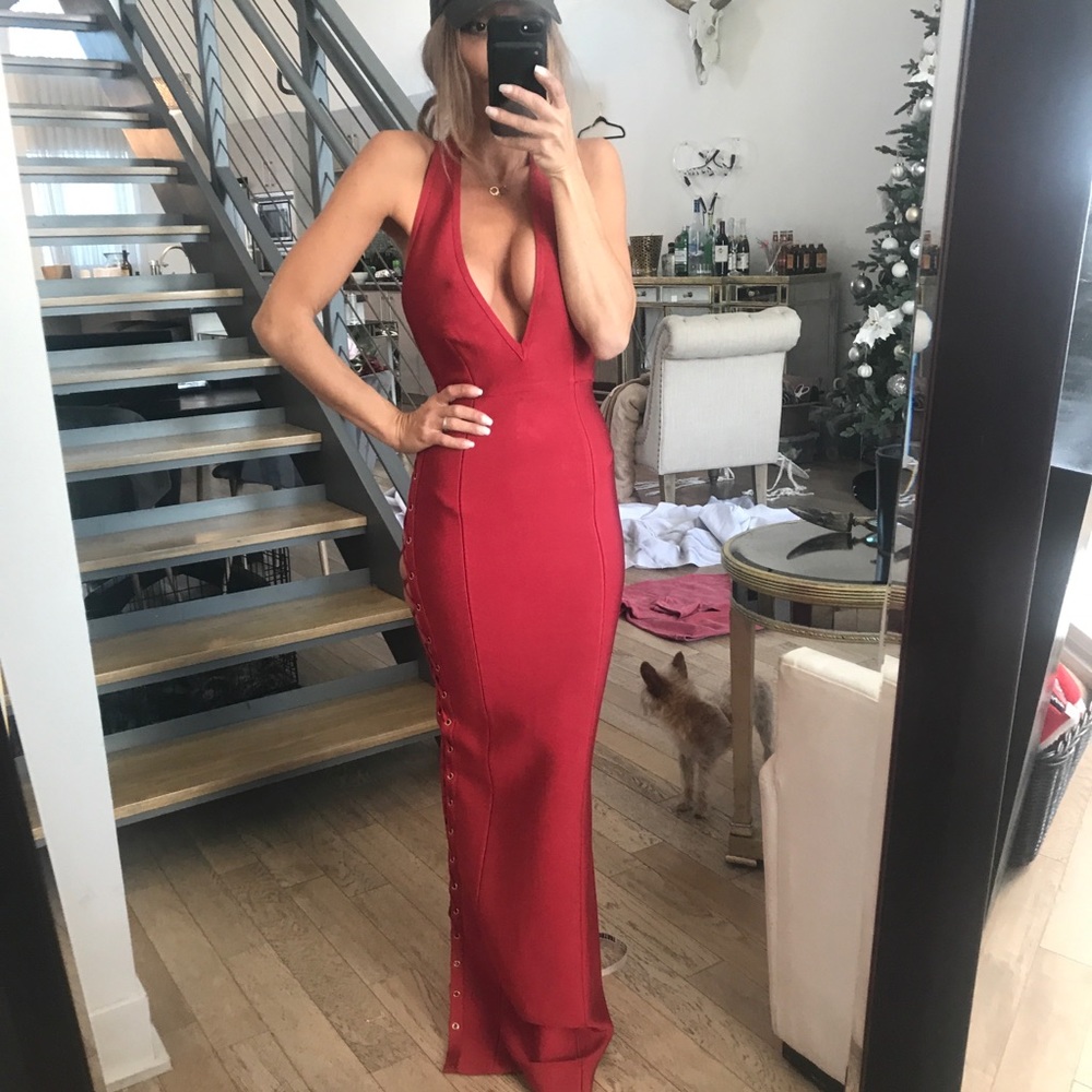 NWT house of celeb red bandage maxi dress
