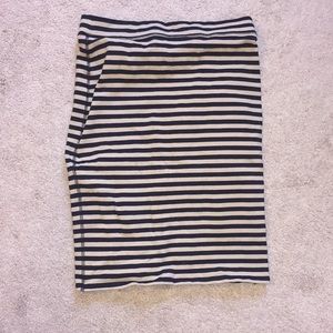 Striped pencil skirt