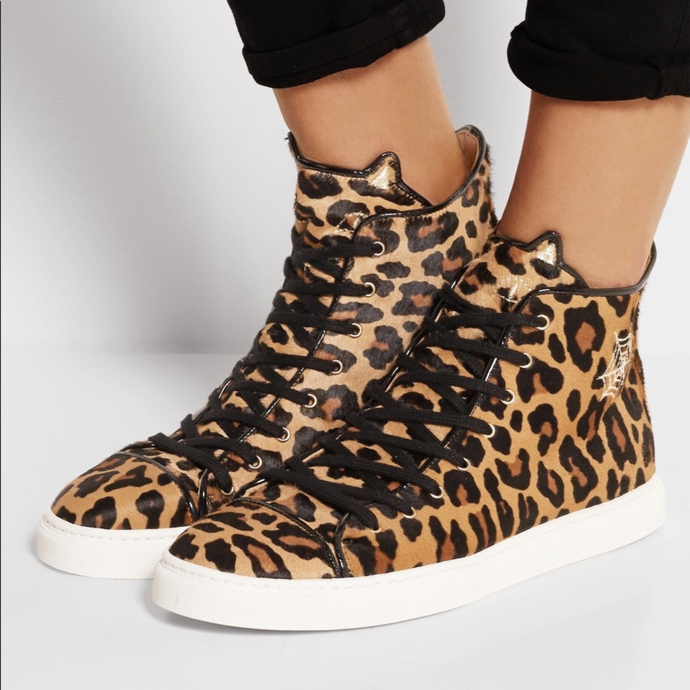 NIB Charlotte Olympia Leopard Hi-Tops - Picture 2 of 8