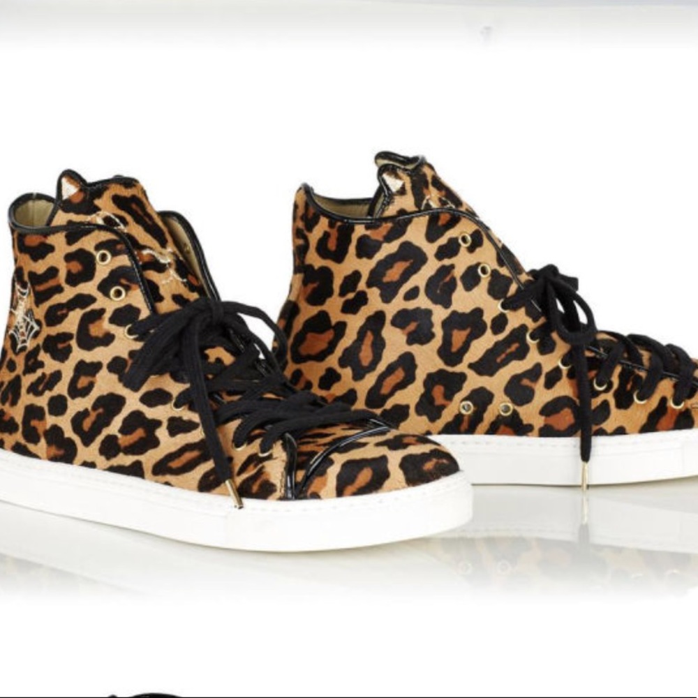 NIB Charlotte Olympia Leopard Hi-Tops - Picture 4 of 8
