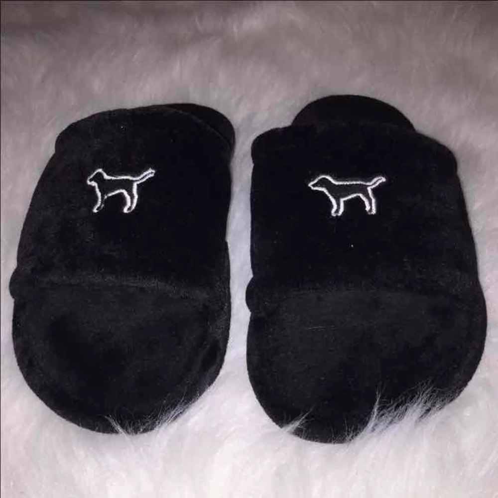 New-VS-Pink Black logo Dog Slippers