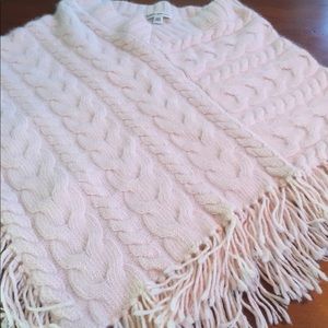 Pale Pink Fringe Poncho