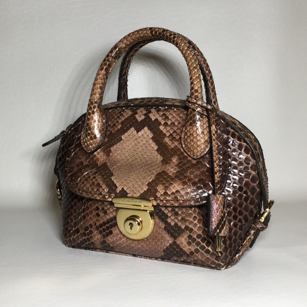 SOLD Salvatore Ferragamo Python Mini Fiamma - Picture 2 of 7