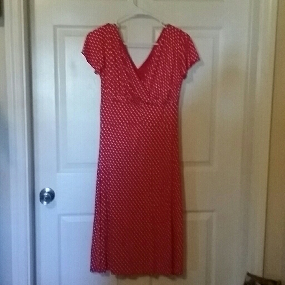 Red polka dotted dress