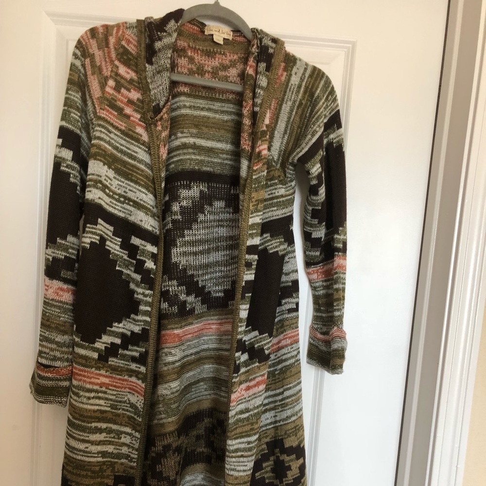 Brand new knit hooded cardigan