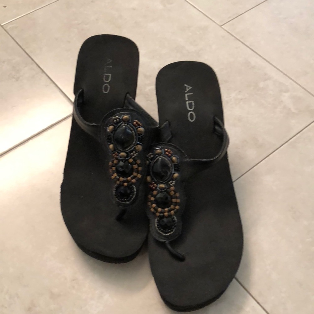 Aldo wedge jeweled sandals