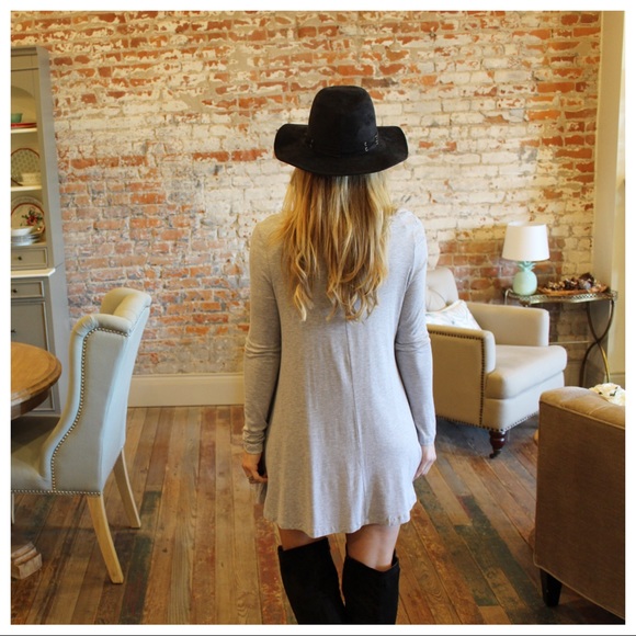 ✨LAST✨ Heather gray long sleeve dress with pockets - Picture 3 of 3