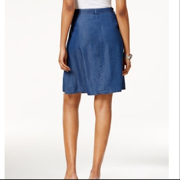 NWT Style & Co Chambray button down skirt size 14 - Picture 2 of 5