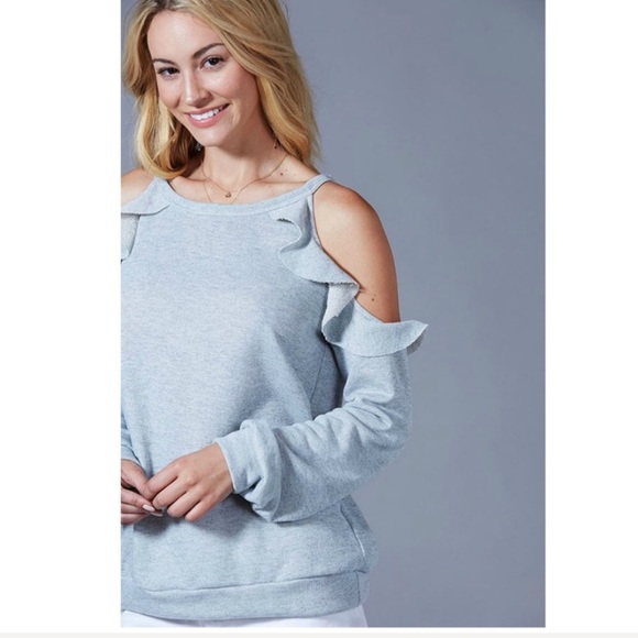 Cold Shoulder Sweatshirt made in USA - Picture 3 of 4