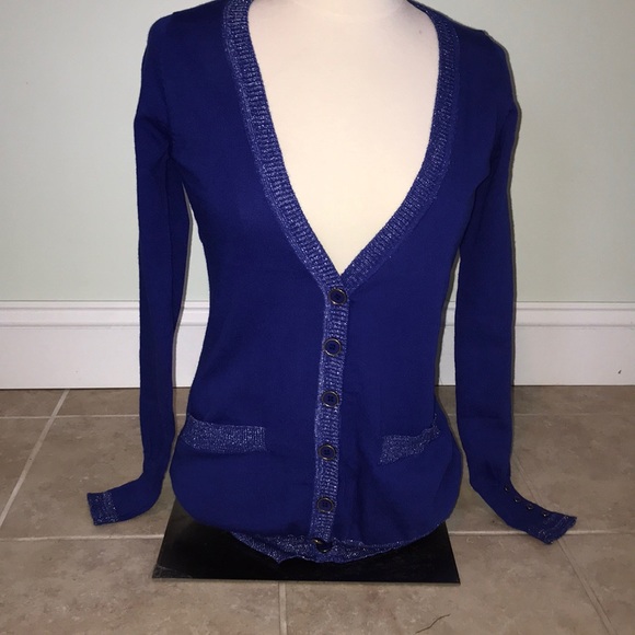 New Women’s Blue Shimmery Cardigan  Small-Large - Picture 1 of 4