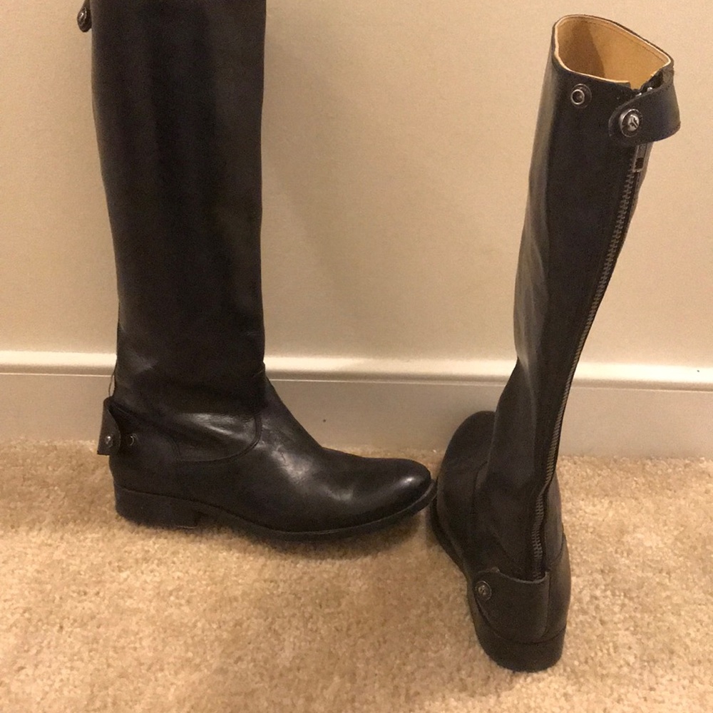 Melissa button back zip Black Soft Vintage Leather