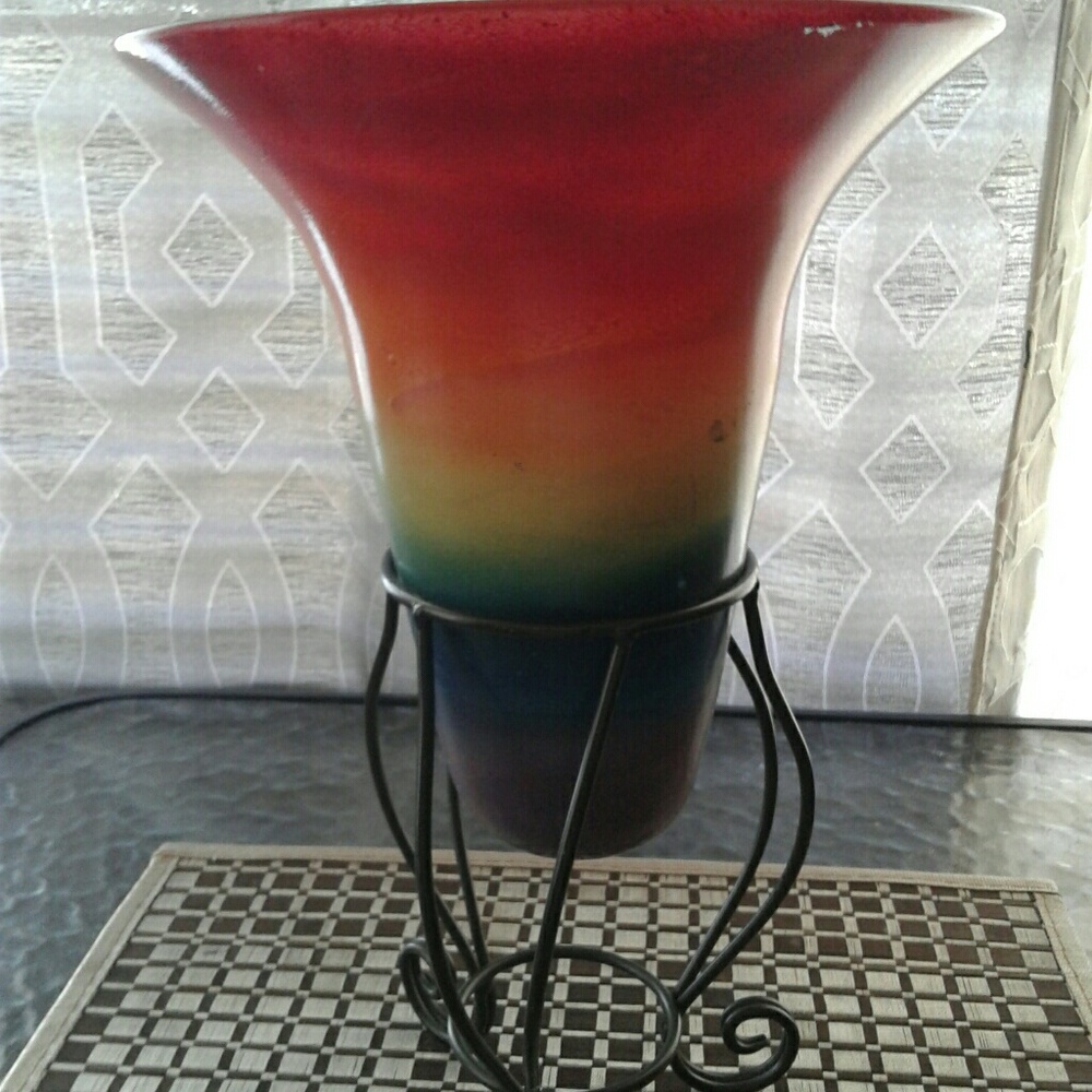 Rainbow Glass Vase