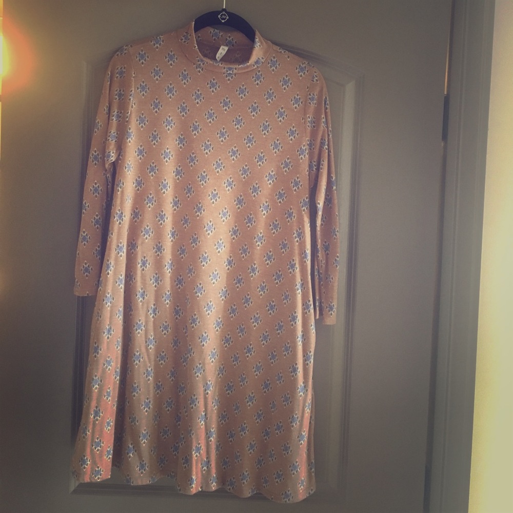 Tan turtleneck dress