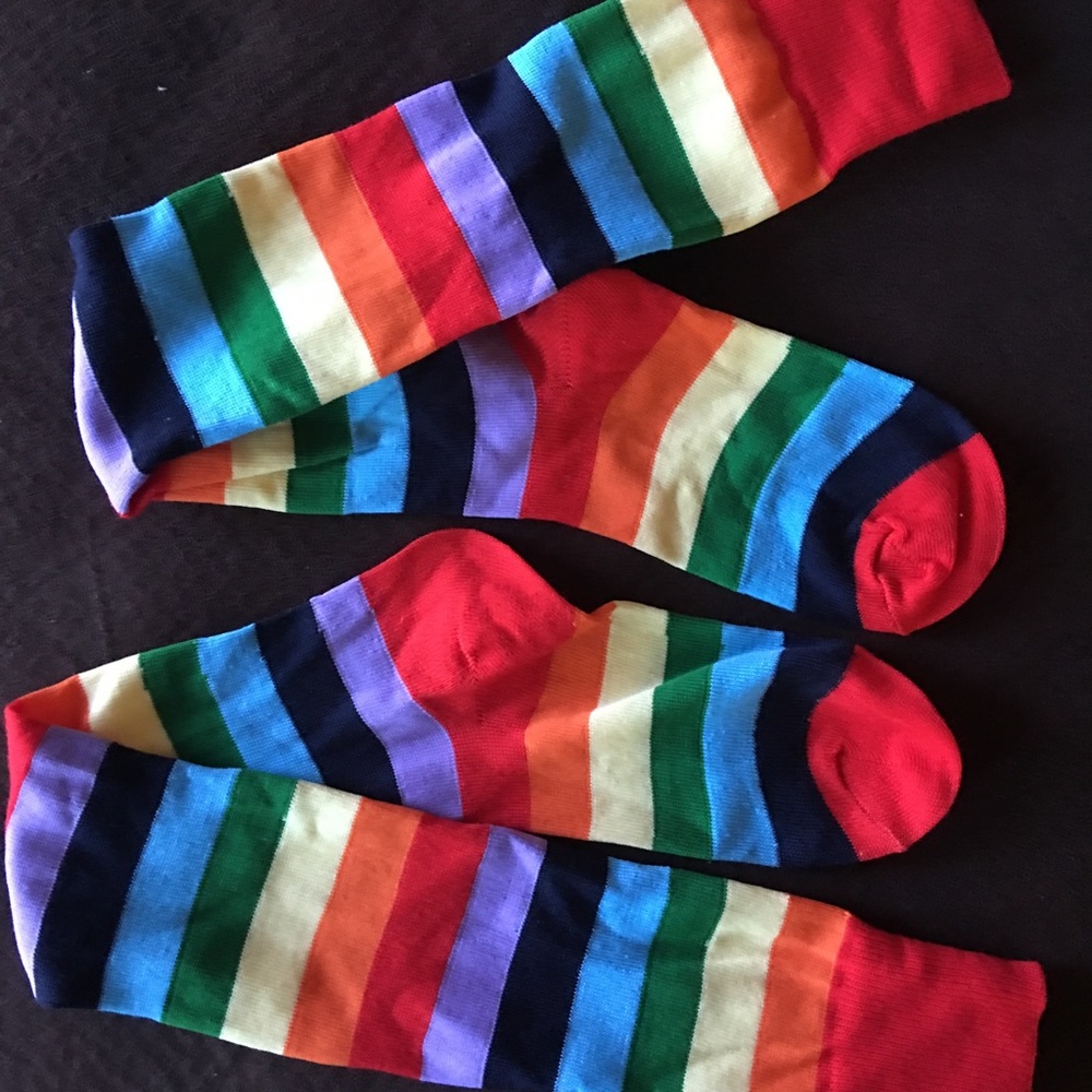 NWOT STRIPED LONG RAINBOW SOCKS