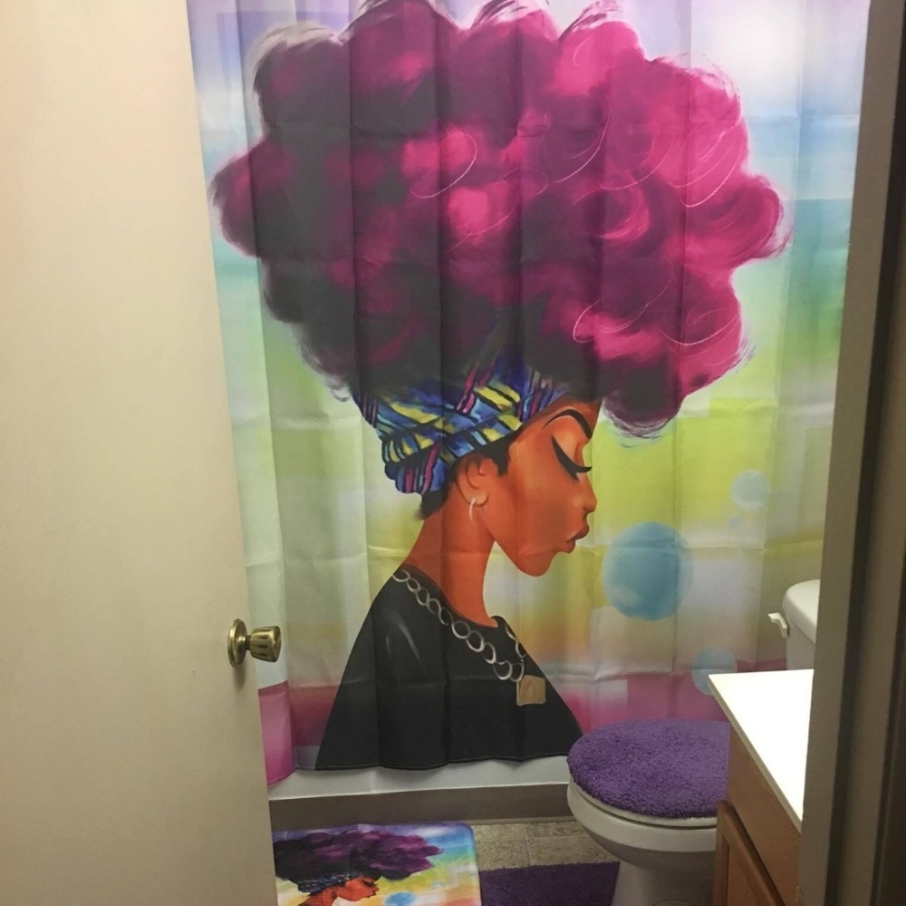 Shower curtains and mat