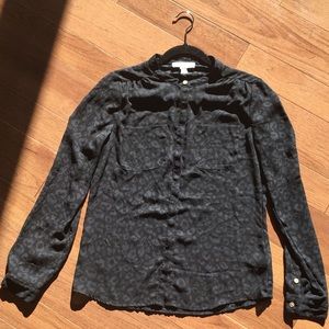 Forever 21 Black on Black Cheetah Print Silk top