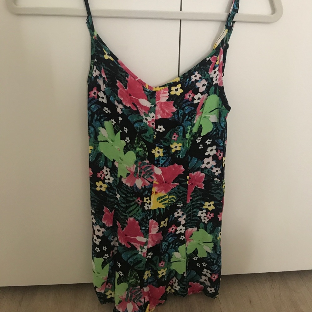 Floral romper with open back