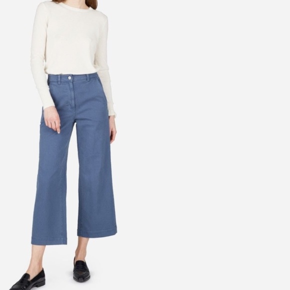 Everlane Pants - Everlane Wide Leg Crop Pant blue 4