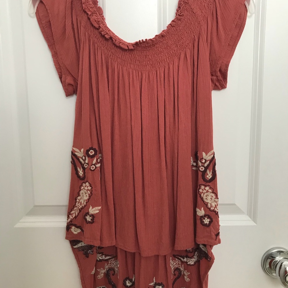 off the shoulder embroidered top