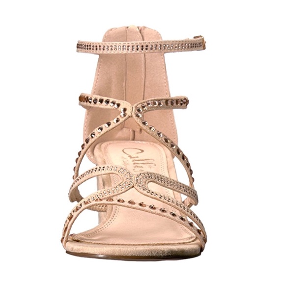 LAST 🔘 Strappy Sexy Embellished Zip Close Sandals - Picture 3 of 8