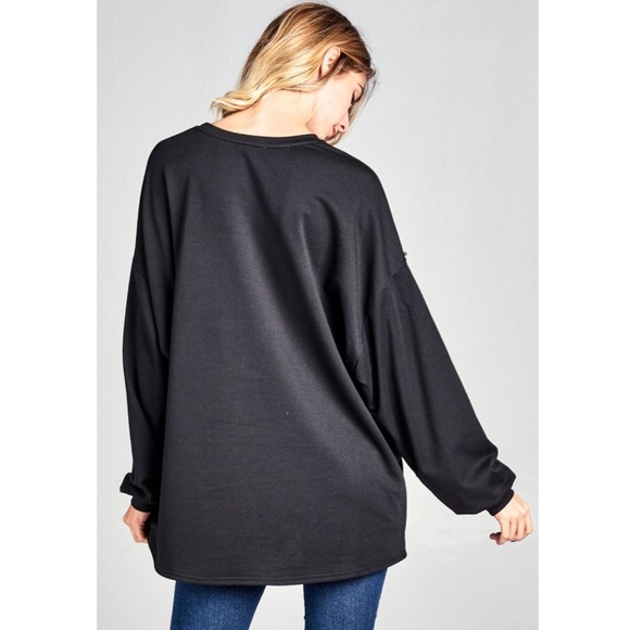 ❤️1 M left❤️ Pearl Detail Long Sleeve Sweatshirt - Picture 3 of 8