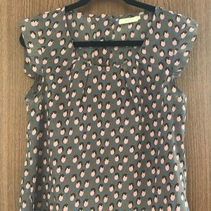 Cap Sleeve Printed Swing Top