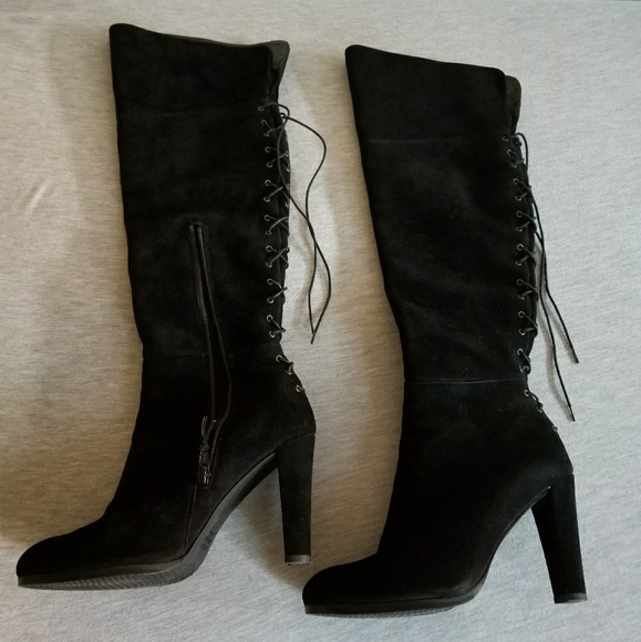Authentic Stuart Weitzman Lace Me Up Boots - Picture 2 of 6