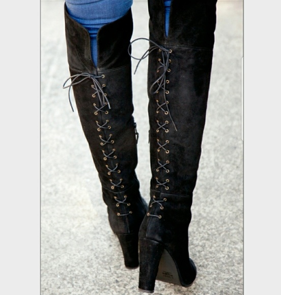 Authentic Stuart Weitzman Lace Me Up Boots - Picture 5 of 6